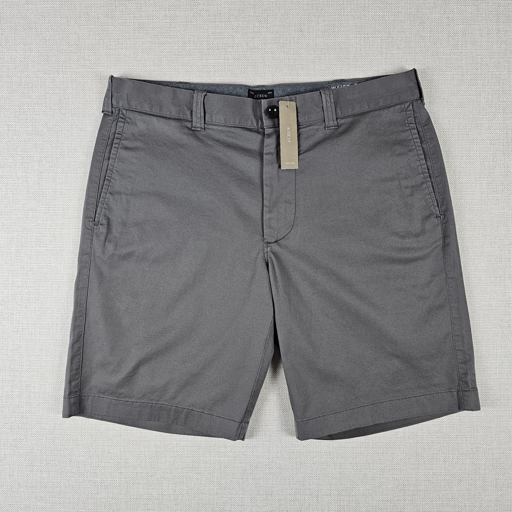 J Crew Shorts Mens 32 Gray Flex Chino 9" Inseam Stretch Preppy Casual NWT - Picture 1 of 11